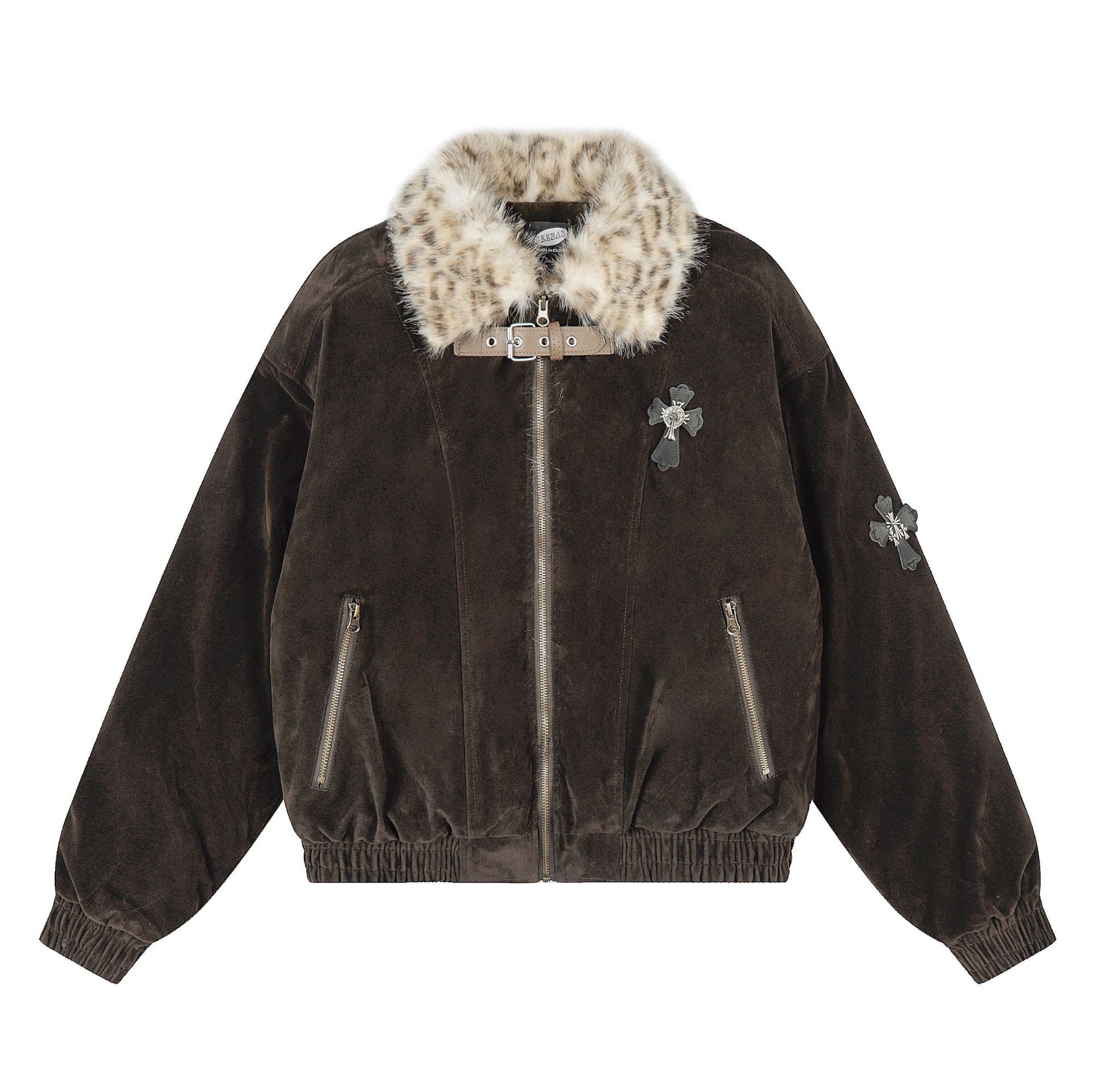Retro Fur Collar Cotton-Padded Jacket for Men | Winter Coat