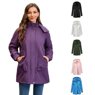 Women's Long Sleeve Hooded Jacket with Pockets 1