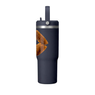 Faux Fur Kiss Lips Tumbler 32oz | Lip Print Travel Mug 22