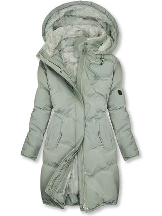 Warm Hooded Coat with Faux Fur Collar and Pockets for Women 5