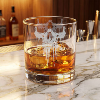 Dripping Skull Whiskey Glass | Engraved 10.5oz 7