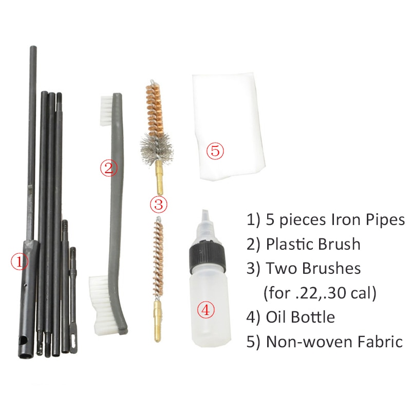 Airsoft Gun Cleaning Kit | 10-Piece Set for .22/.30cal/5.56mm