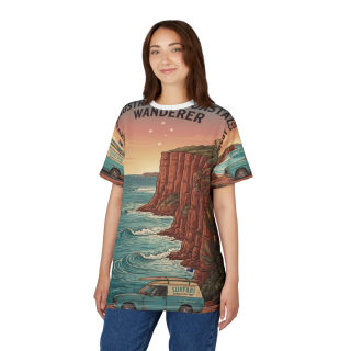 Coastal Wanderer Surf Van Tee | Ocean Cliffs Sunset All-Over Print 11