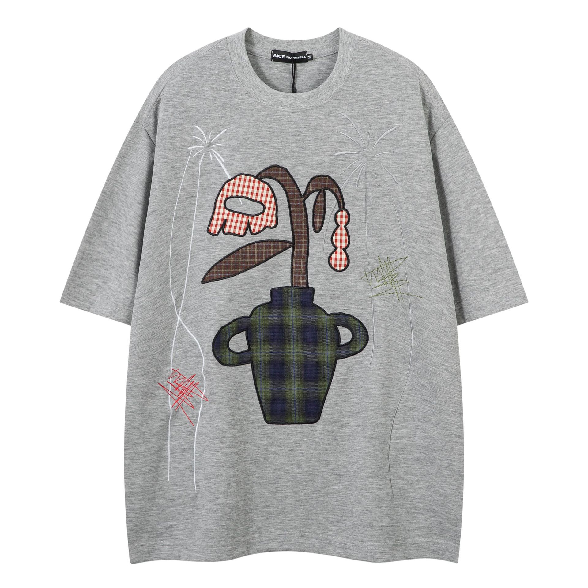 Cartoon Print Casual Round Neck T-Shirt