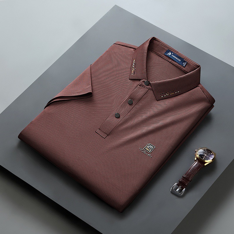 Polo Collar Short Sleeve T-Shirt for Men | Summer Business Casual