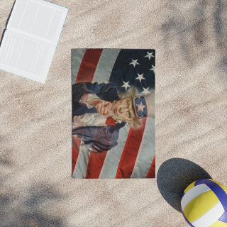 Uncle Sam Pointing American Flag Beach Towel | Patriotic Fourth of July 1