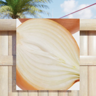 Onion Print Beach Towel | Realistic Onion Design, Kitchen Produce Pattern 9