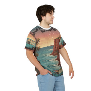 Coastal Wanderer Surf Van Tee | Ocean Cliffs Sunset All-Over Print 26