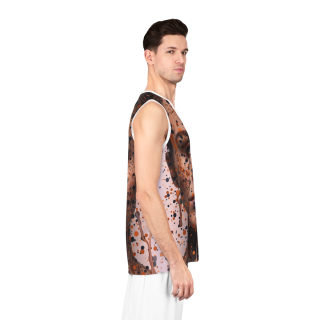 Paint Splatter Portrait Basketball Jersey | Artistic Face All-Over Print 6