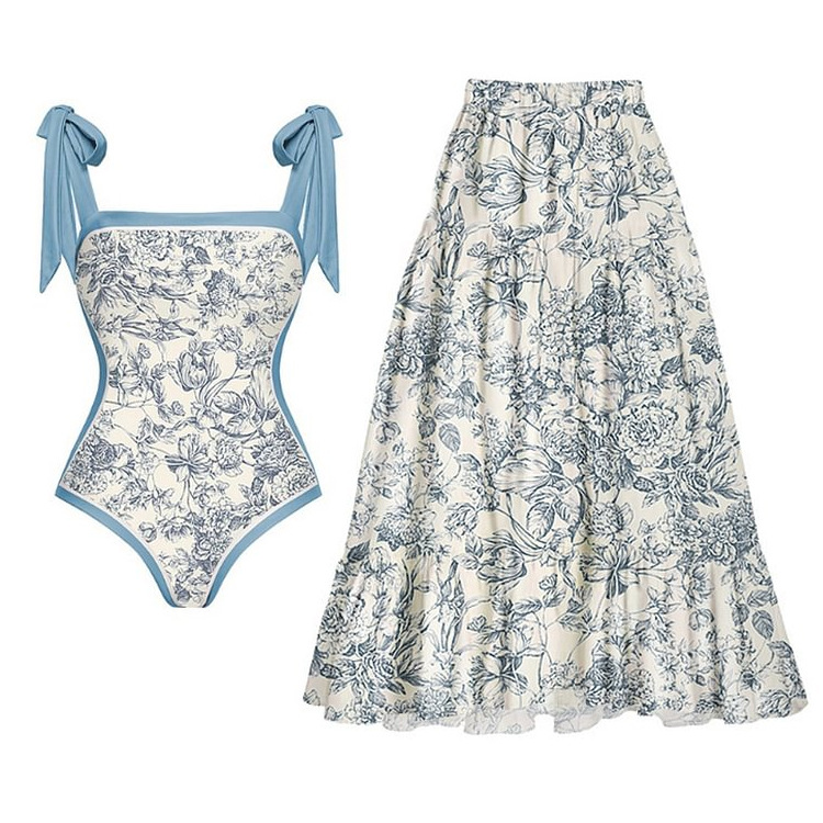 One-piece swimsuit (tie-up)