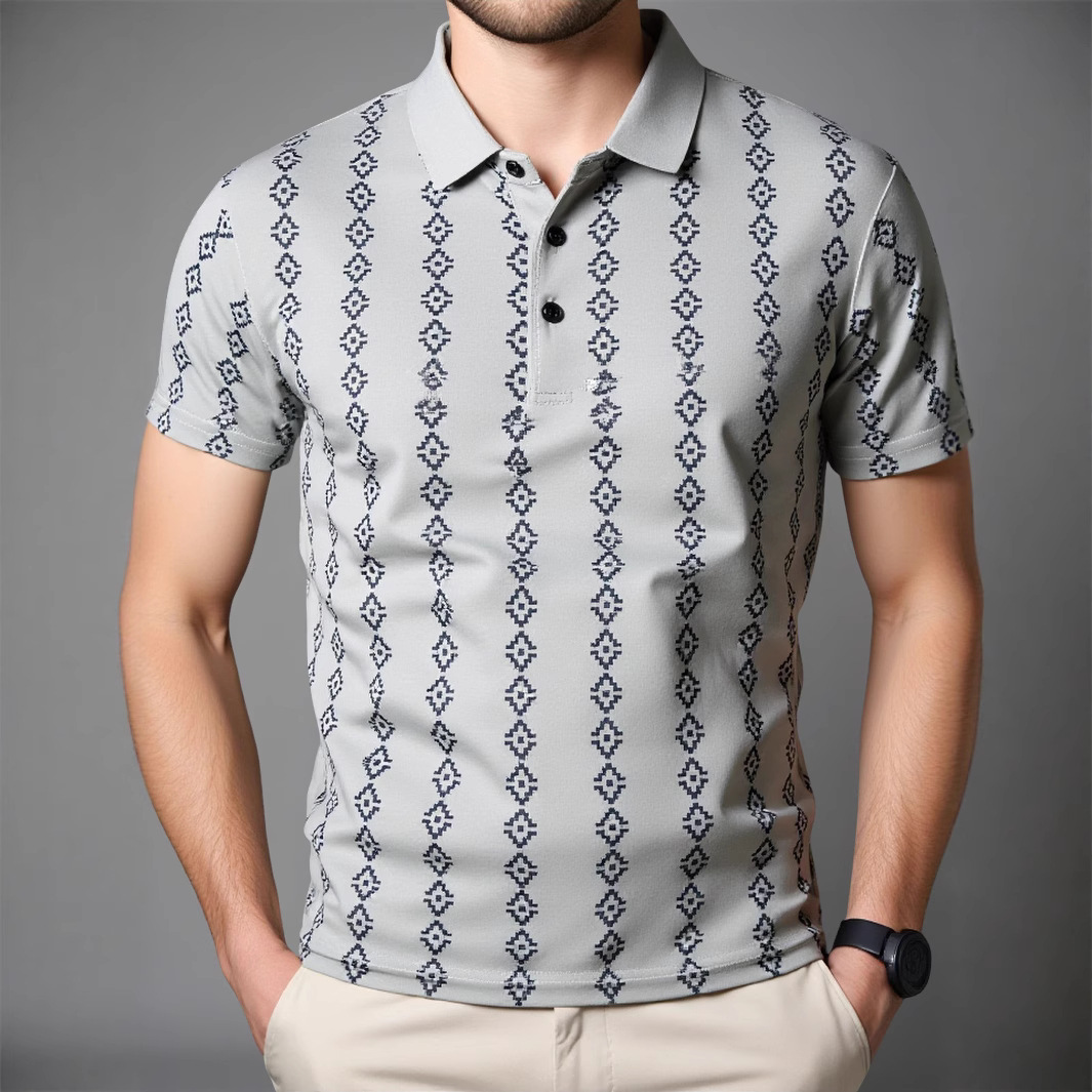 Trendy Casual Seamless Polo Shirt for Young Adults