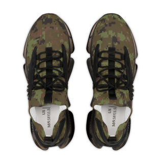 Green Camo Pattern Men's Mesh Sneakers | Camouflage Athletic Shoes 5