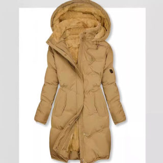 Warm Hooded Coat with Faux Fur Collar and Pockets for Women 3