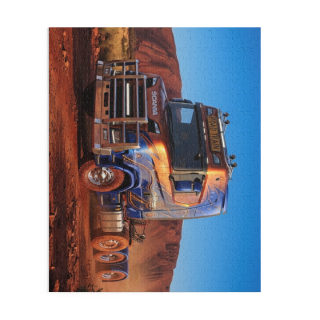 Orange Blue Semi Truck Puzzle | 120–500 Piece 12