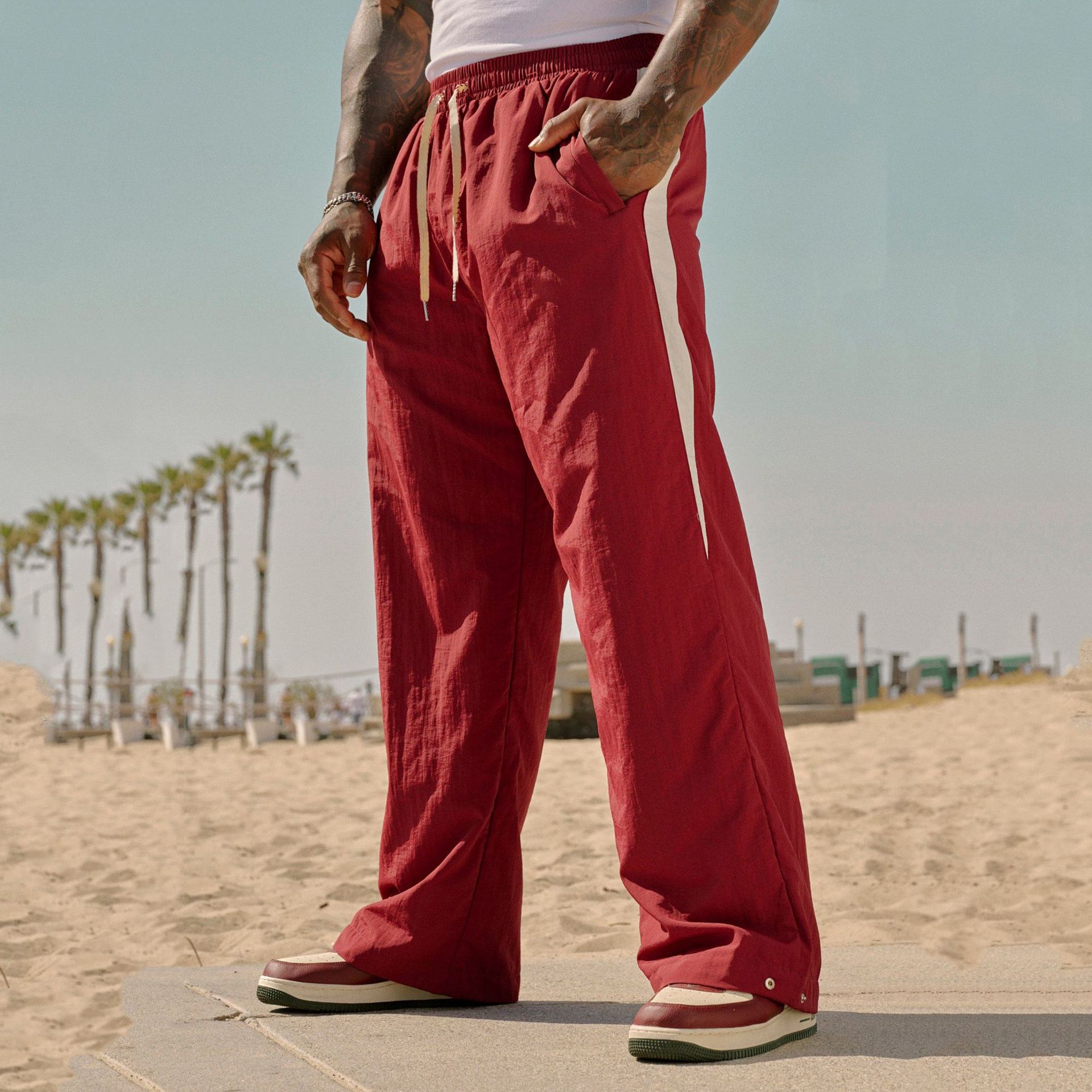 Men's Loose-Fit Oversized Cotton-Linen Trousers