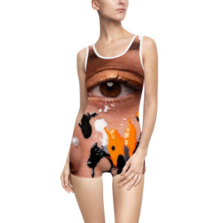 Abstract Face Art Swimsuit | Portrait All-Over Print 11