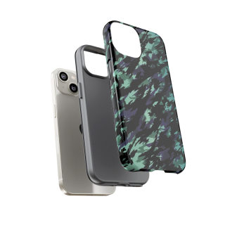 Teal Black Abstract Camo Phone Case 127
