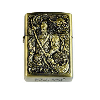 Retro Windproof Kerosene Lighter, Bronze Relief 4