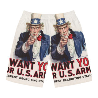 Uncle Sam I Want You board shorts | Men's Board Shorts, Patriotic USA Print 2