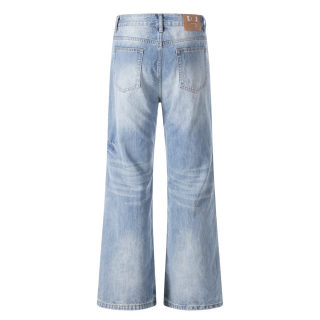 Light Gradient Washed Denim Jeans 2