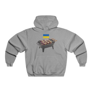 BBQ Onion Skewer Hooded Sweatshirt | Grilling Kyiv Ukraine Flag