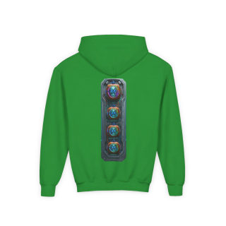 Glowing Cyber Pumpkin Kids Hoodie 56