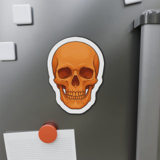 Orange Skull Die-Cut Magnet | Halloween Skull Refrigerator Magnet 6