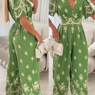 Flutter Sleeve V-Neck Wide Leg Jumpsuit | Ankle-Length 2