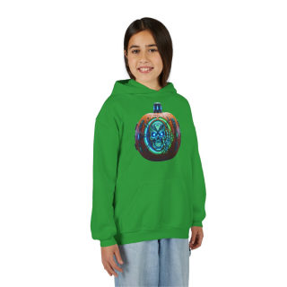 Glowing Cyber Pumpkin Kids Hoodie 40