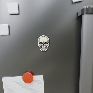 Skull Illustration Die-Cut Magnet | Gothic Skull Fridge Magnet
