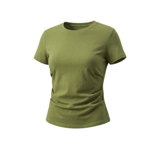 Slim Fit Round Neck Short Sleeve T-Shirt for Women | Solid Color 6