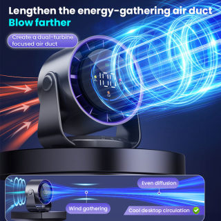 Rechargeable Desktop Fan with Digital Display, 100 Speed Settings 2