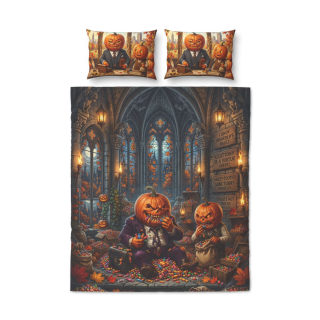 Jack-o'-Lantern Family Halloween Quilt Cover Set 3