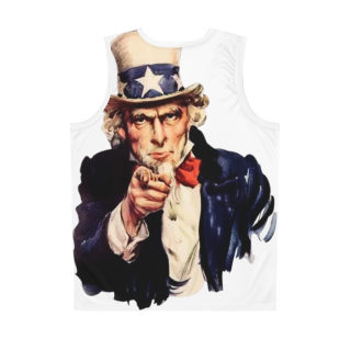 Uncle Sam Pointing Basketball Jersey | Patriotic Americana All-Over Print 3