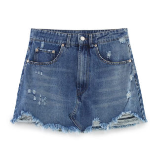 Denim Halter Vest & Mini Skirt Set | Women's V-Neck 4
