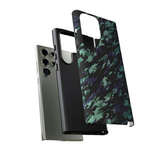 Teal Black Abstract Camo Phone Case 139