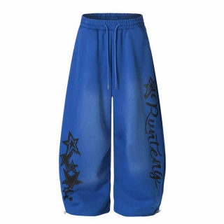Retro Letter Star Print Wide Leg Sweatpants | Hip-Hop Style 5
