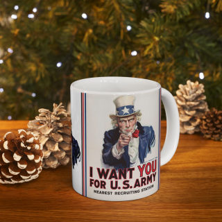 Uncle Sam I Want You Poster Mug | Ceramic Coffee Cup, Patriotic USA Design 16