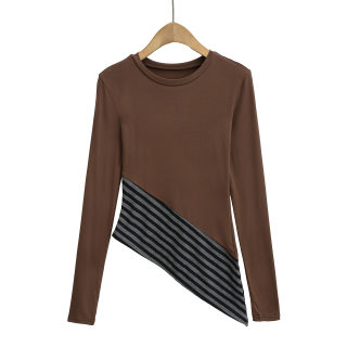 Round Neck Long Sleeve T-Shirt | Asymmetrical Hem 3
