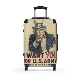 Uncle Sam Want You design Suitcase | Vintage American Poster luggage 2