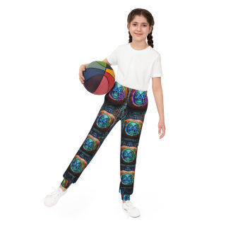 Neon Skull Pumpkin Kids Joggers 9