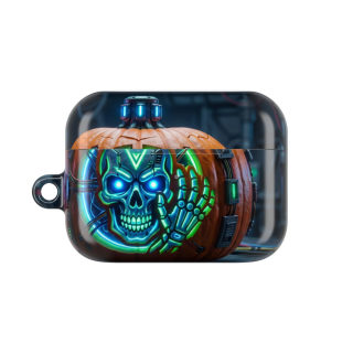 Neon Skull Pumpkin AirPod Case 2