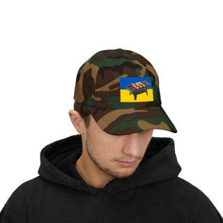 Grill Skewers on Blue Yellow Flag Dad Cap | BBQ Ukraine Baseball Hat 48