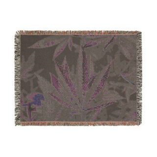 Marijuana Leaf Woven Blanket | Cannabis Plant Throw, Botanical Tapestry 9