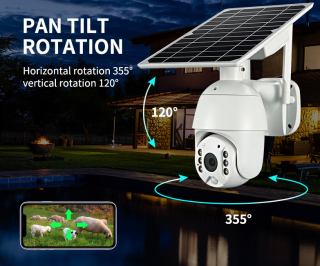 4G SIM Solar PTZ Security Camera, 1080P 5