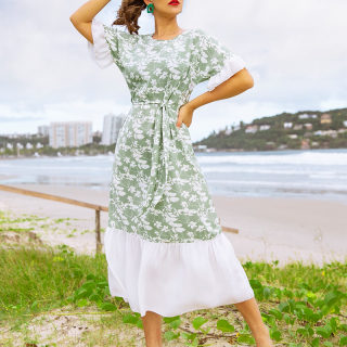 Floral Long Skirt Dress for Women | Slim Flattering Summer Style