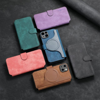 MagSafe Compatible Phone Case | Magnetic Flip Leather Cover for iPhone 14/15/16 4