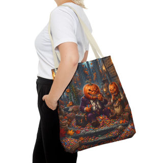 Jack-o'-Lantern Candy Haul Tote Bag | Halloween Pumpkin Scene 57