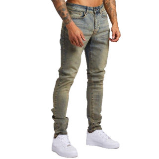High-Waist Skinny Jeans for Men | Black Slim Fit Sporty Denim Trousers 5