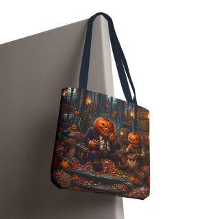 Jack-o'-Lantern Candy Haul Tote Bag | Halloween Pumpkin Scene 115